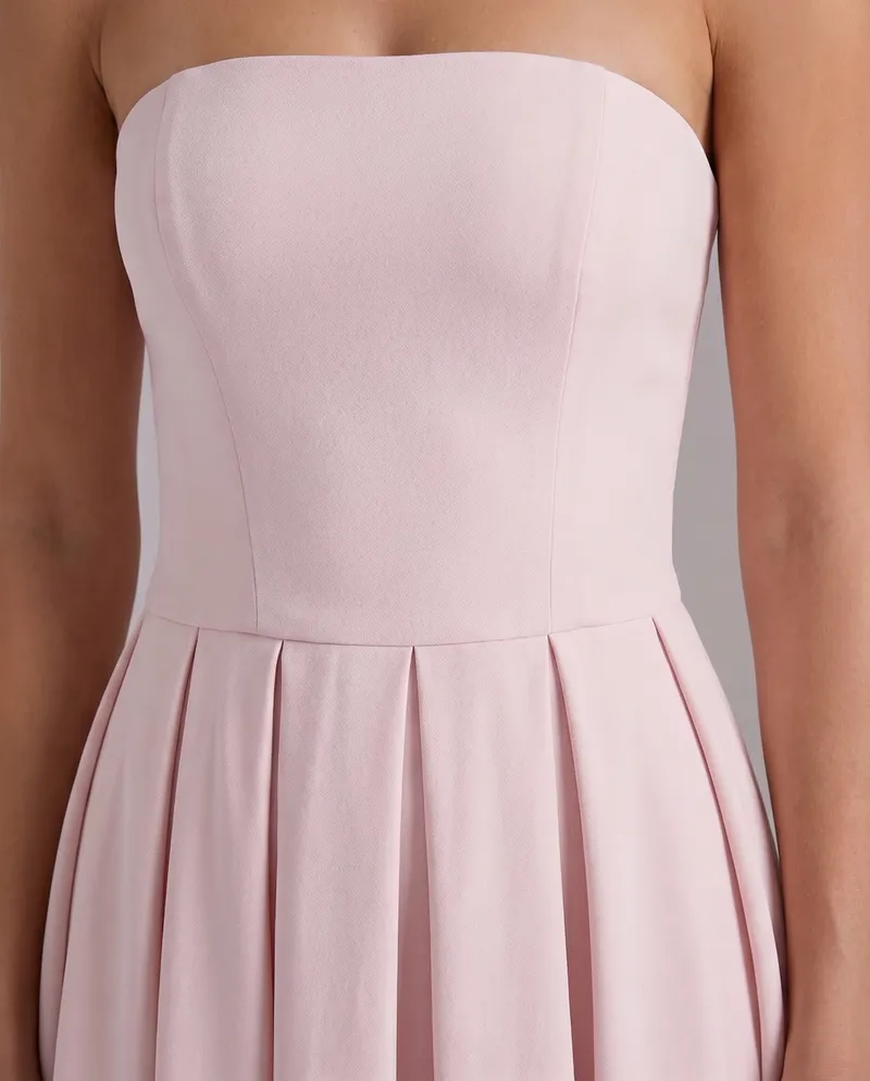Juliana Strapless Midi Dress - Pink