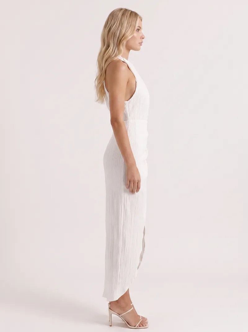 Nova Pleated Maxi Dress - White