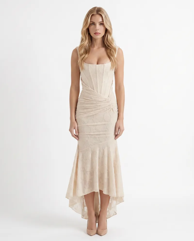 Carisia Corset Maxi Dress - Cream