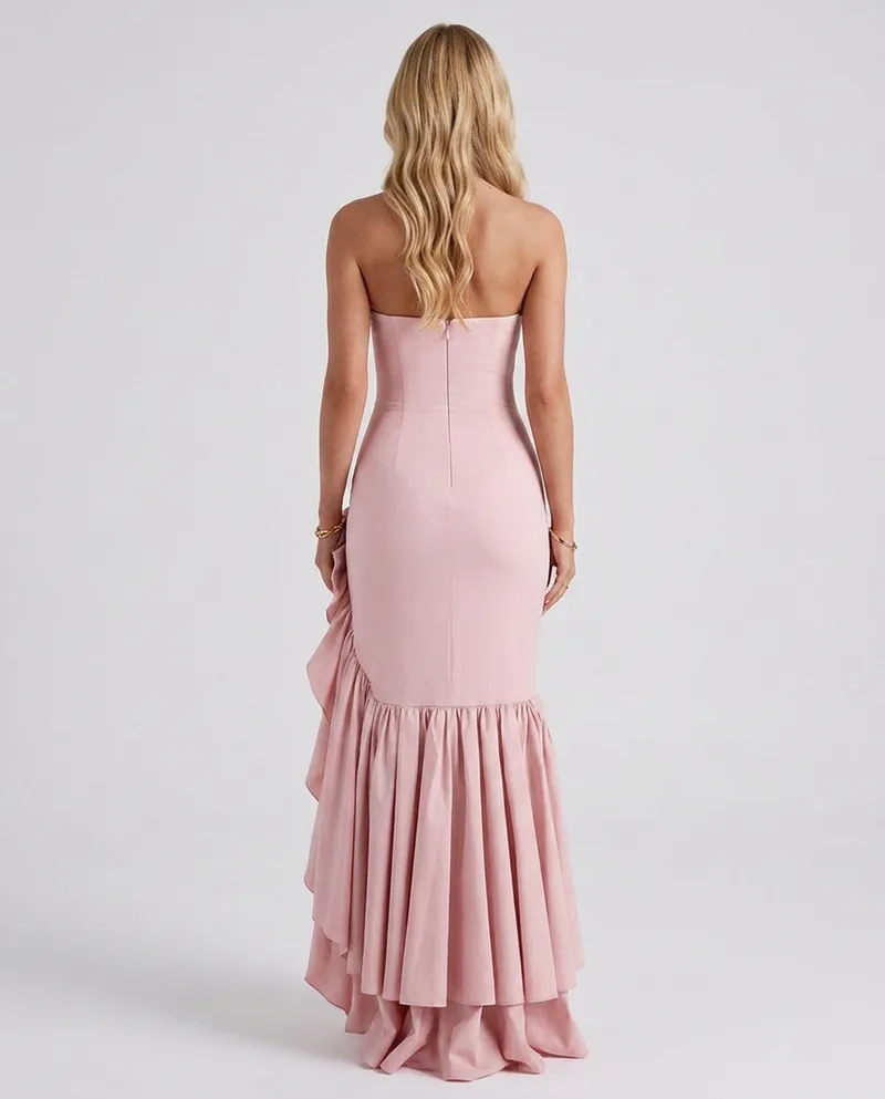 Eloise Ruffle Maxi Dress - Blush