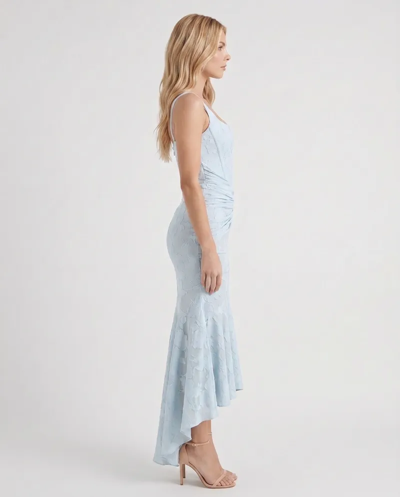 Carisia Corset Maxi Dress - Light Blue