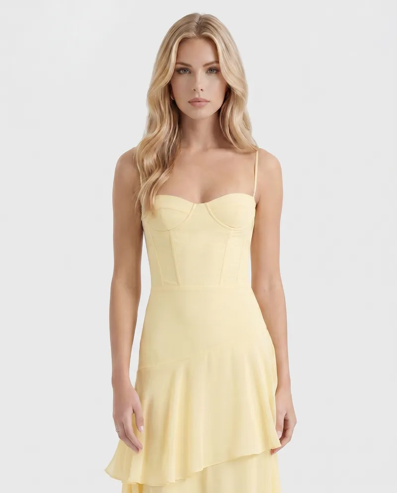 Lucy Lace Maxi Dress - Yellow