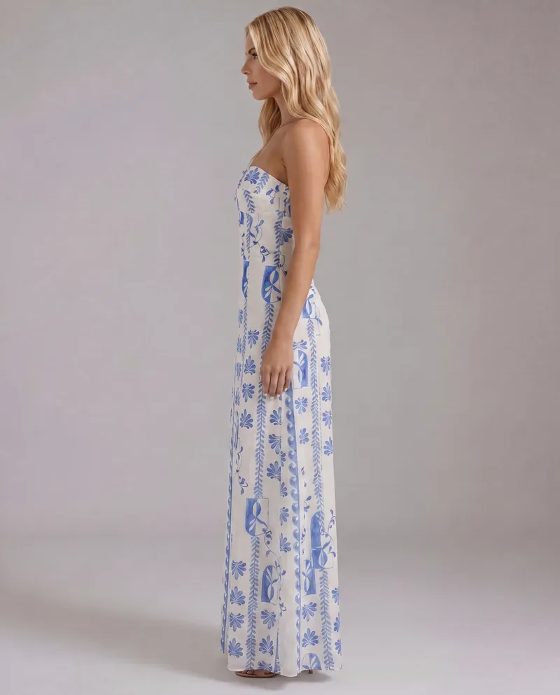 Tayla Floral Maxi Dress - Blue Wave