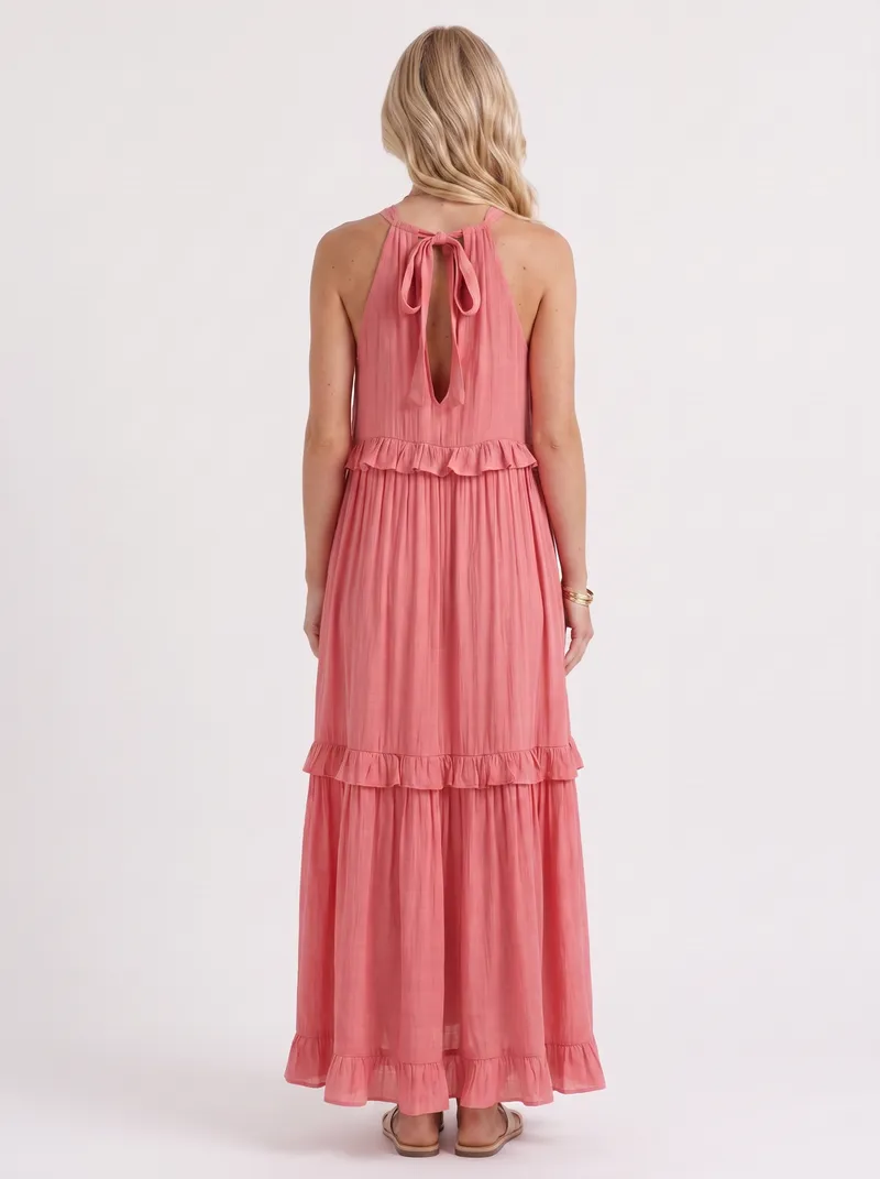 Thea Tiered Maxi Dress - Pink