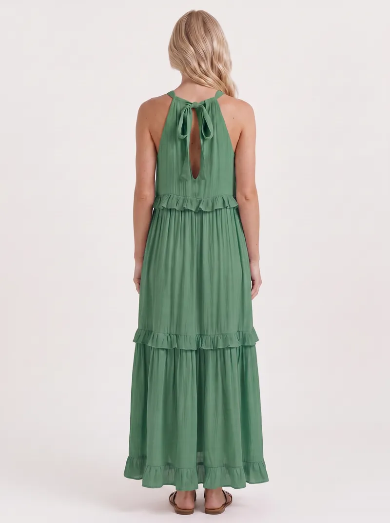 Thea Tiered Maxi Dress - Green