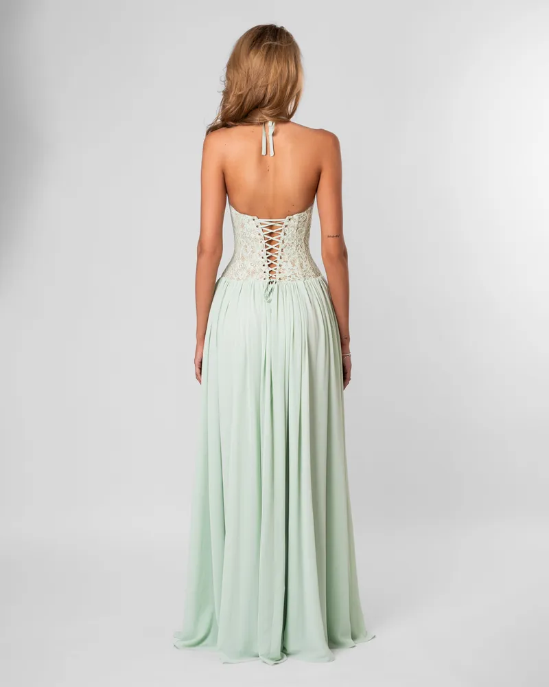 Isabella Lace Maxi Dress - Mint