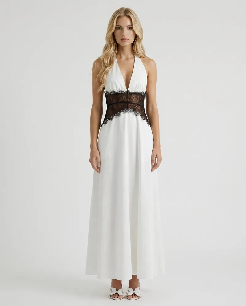 Dina Lace Maxi Dress - White