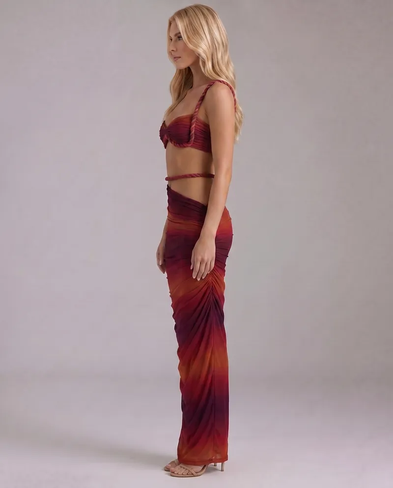 Zendeya Satin Slip Maxi Dress - Red