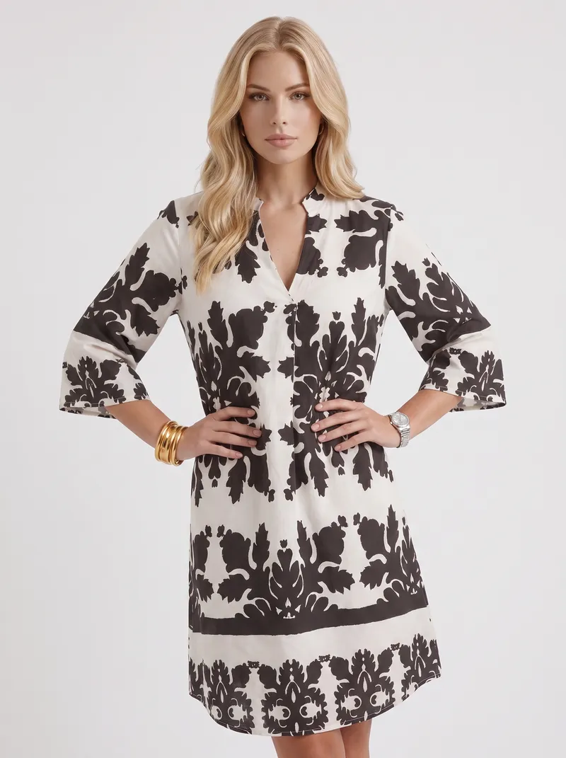Marije Floral Midi Dress - White