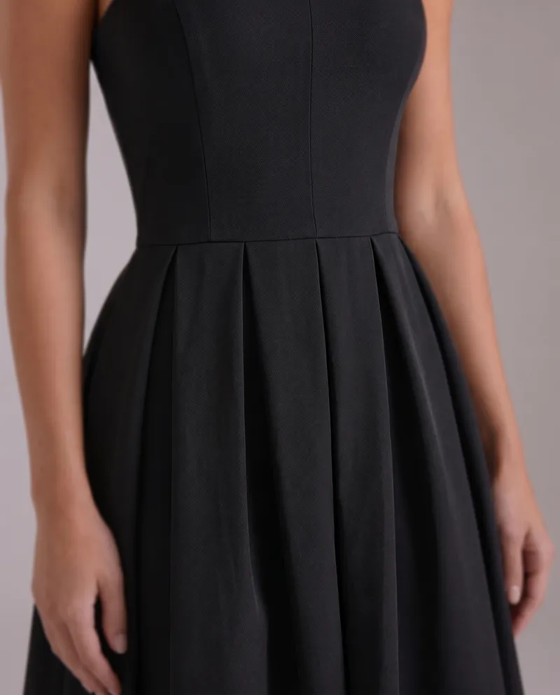 Juliana Strapless Midi Dress - Black