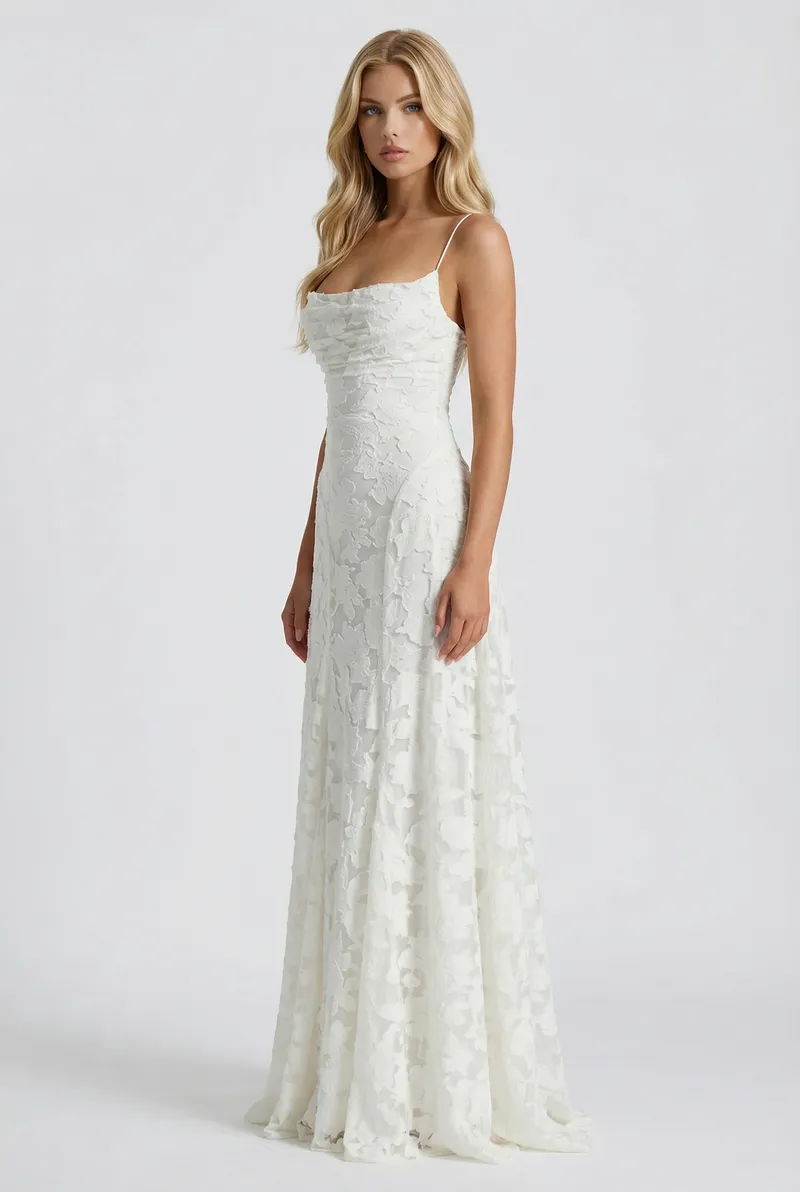 Francis Butterfly Maxi Dress - White