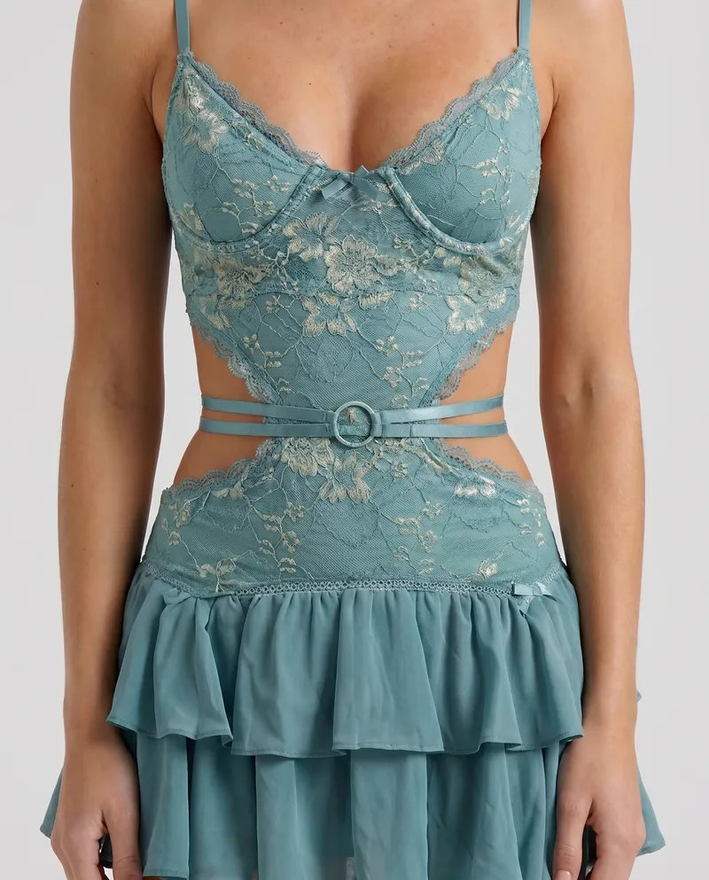 Tess Cutout Mini Dress - Blue