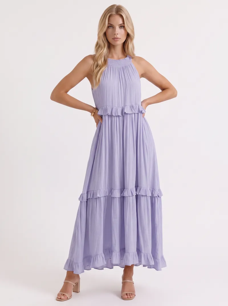 Thea Tiered Maxi Dress - Lilac