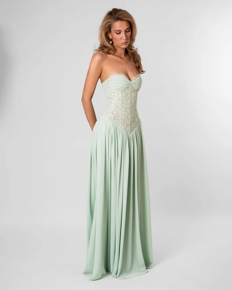 Isabella Lace Maxi Dress - Mint