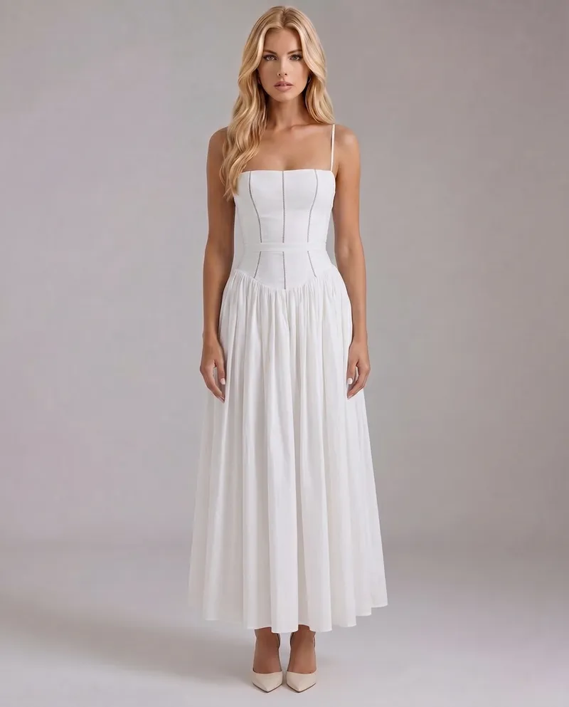 Cielle Midi Dress - White