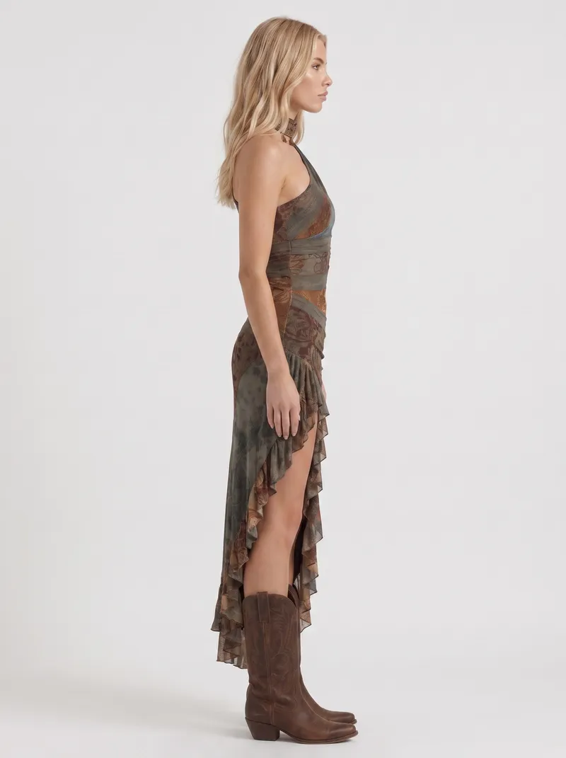 Kira Slit Maxi Dress - Green