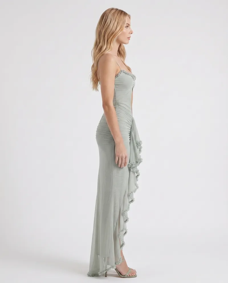 Melina Cutout Maxi Dress - Pistachio