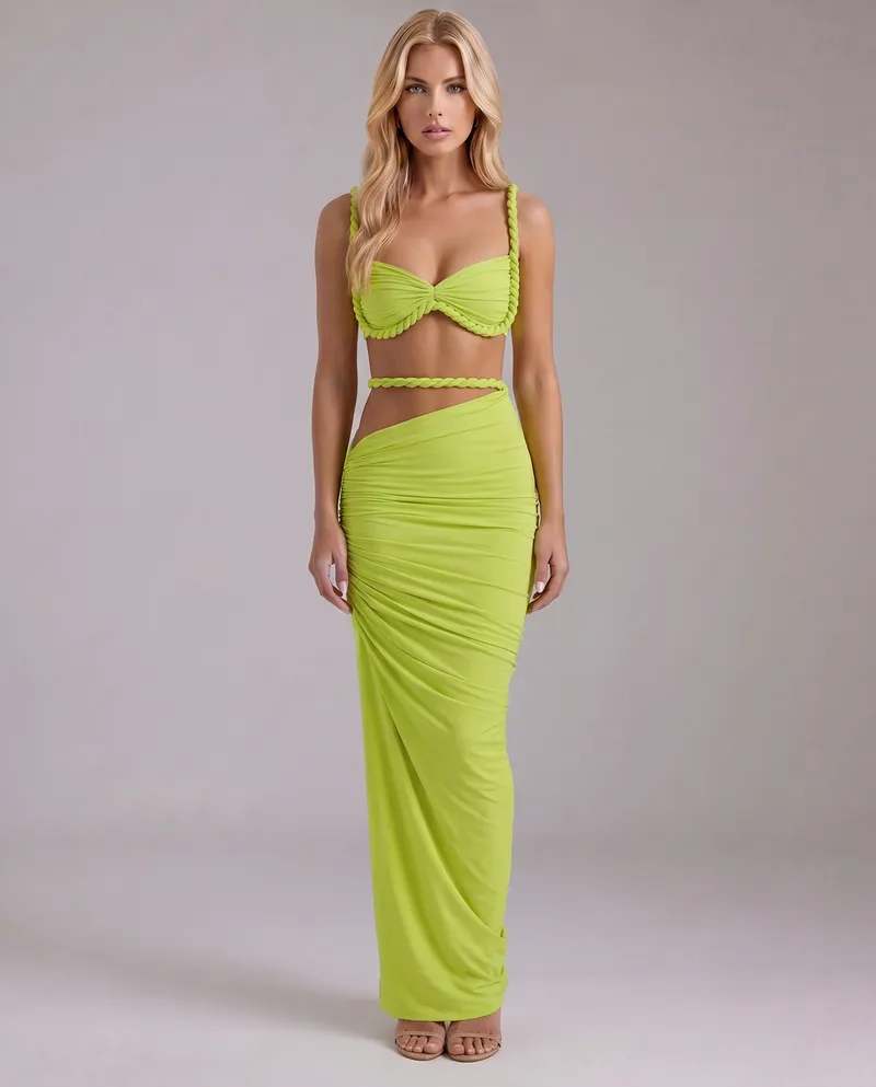 Zendeya Satin Slip Maxi Dress - Green