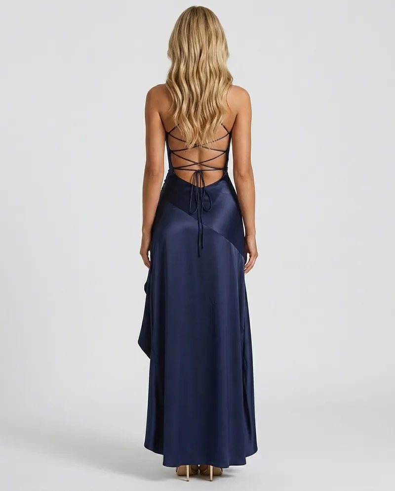 Rosalie Cowl Maxi Dress - Navy