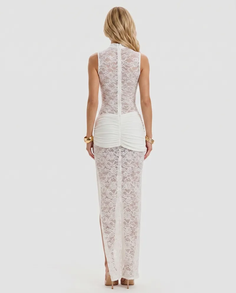 Iris Lace Maxi Dress - White