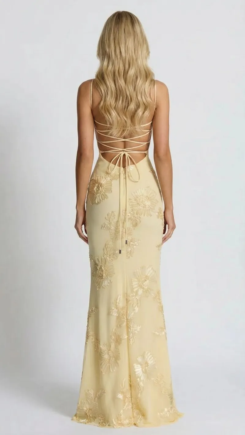 Celestina Floral Maxi Dress - Yellow