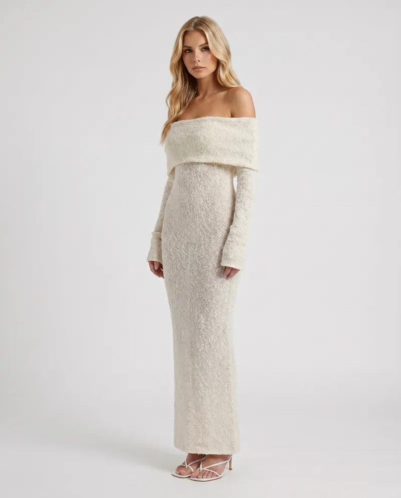 Marisol Off-Shoulder Maxi Dress - Ivory