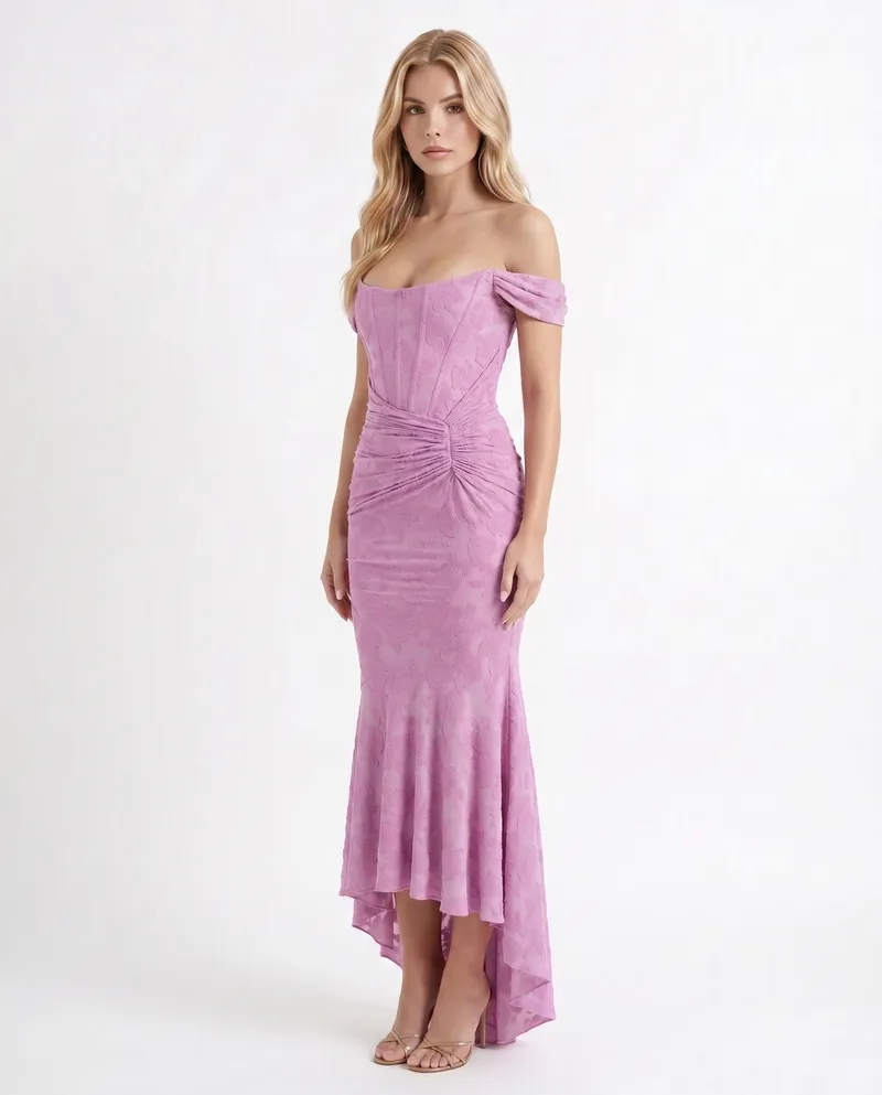 Carisia Corset Maxi Dress - Pink