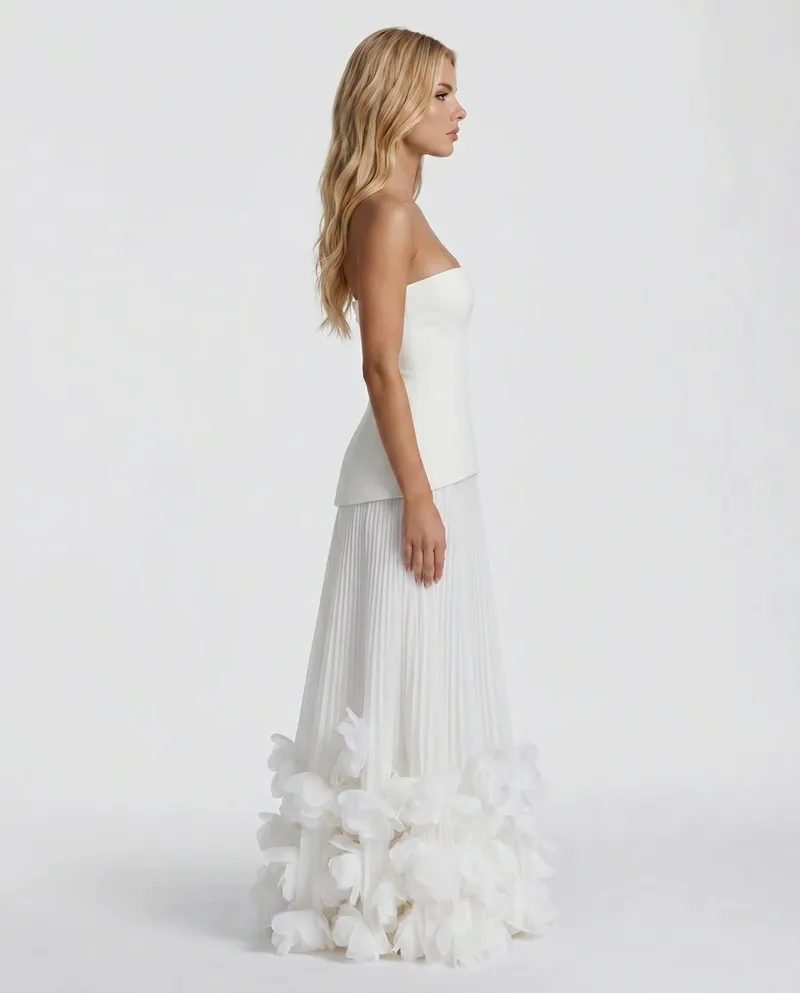 Katy Rosette Maxi Dress - White