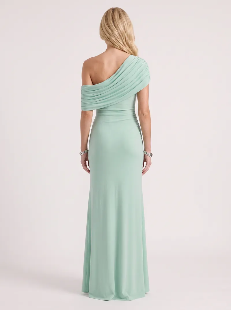 Imogen Draped Maxi Dress - Mint