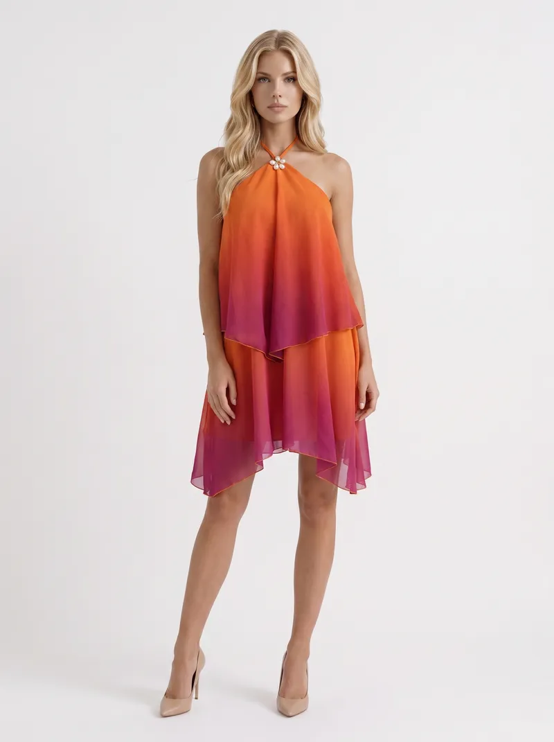 Sloane Drape Mini Dress - Orange