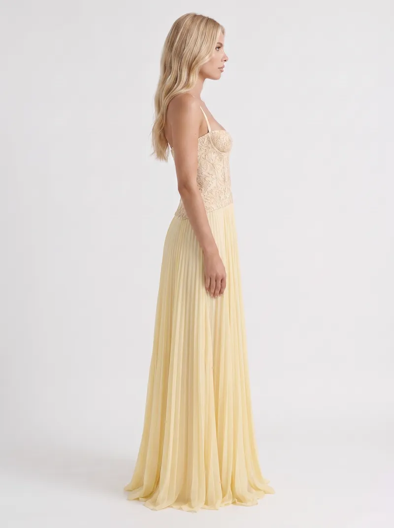 Anneliese Lace Maxi Dress - Yellow