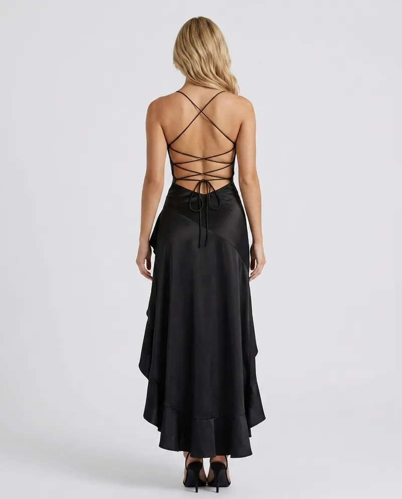 Rosalie Cowl Maxi Dress - Black