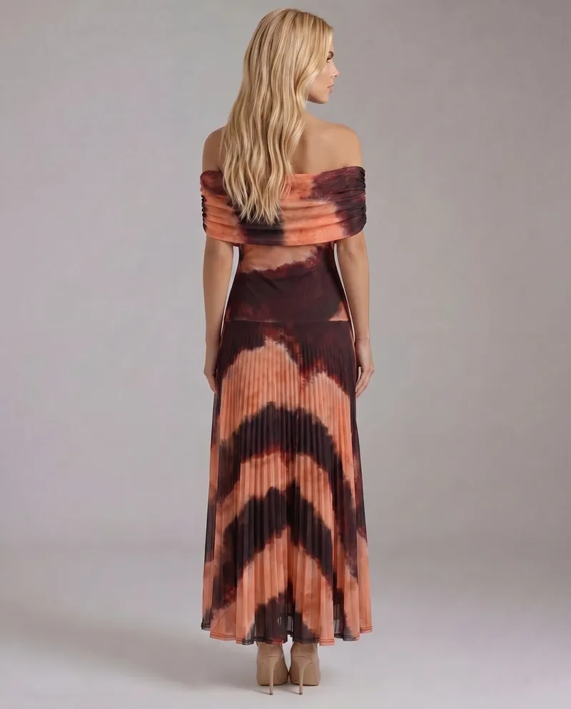 Milena Draped Maxi Dress - Brown