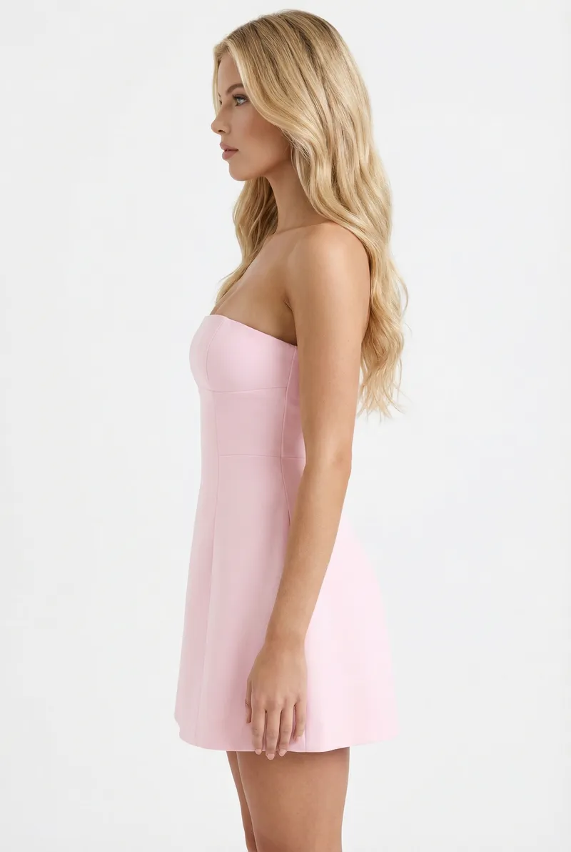 Carly Strapless Mini Dress - Pink