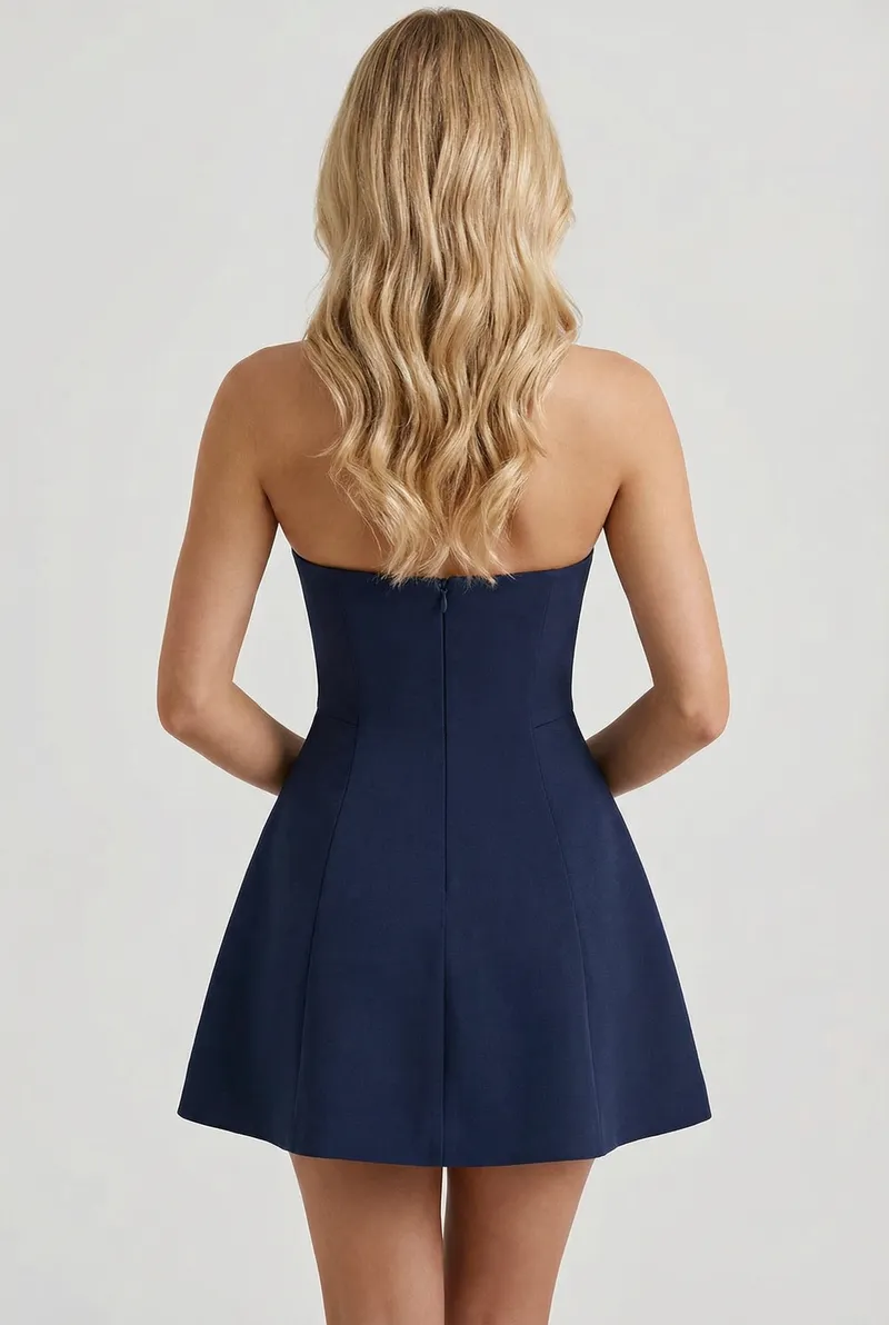 Carly Strapless Mini Dress - Navy