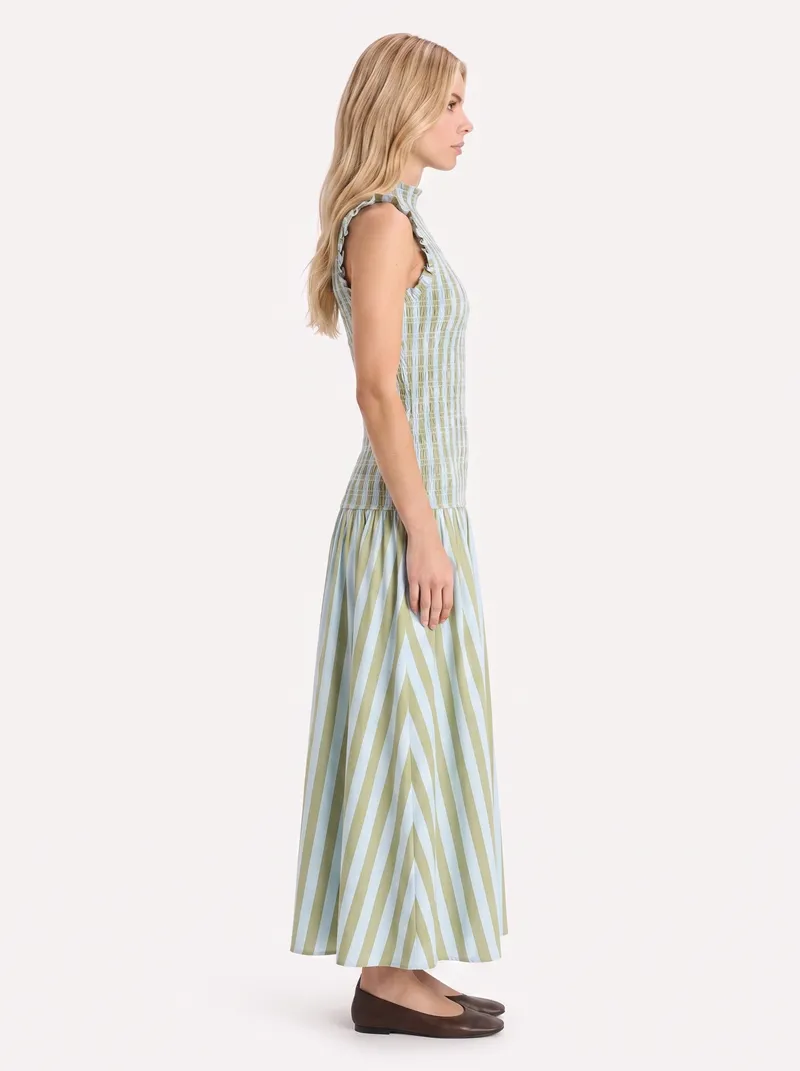 Willa Smocked Maxi Dress - Green