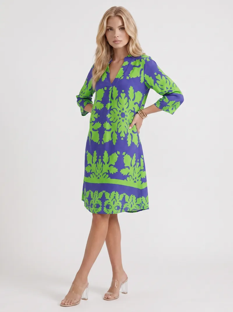 Marije Floral Midi Dress - Green