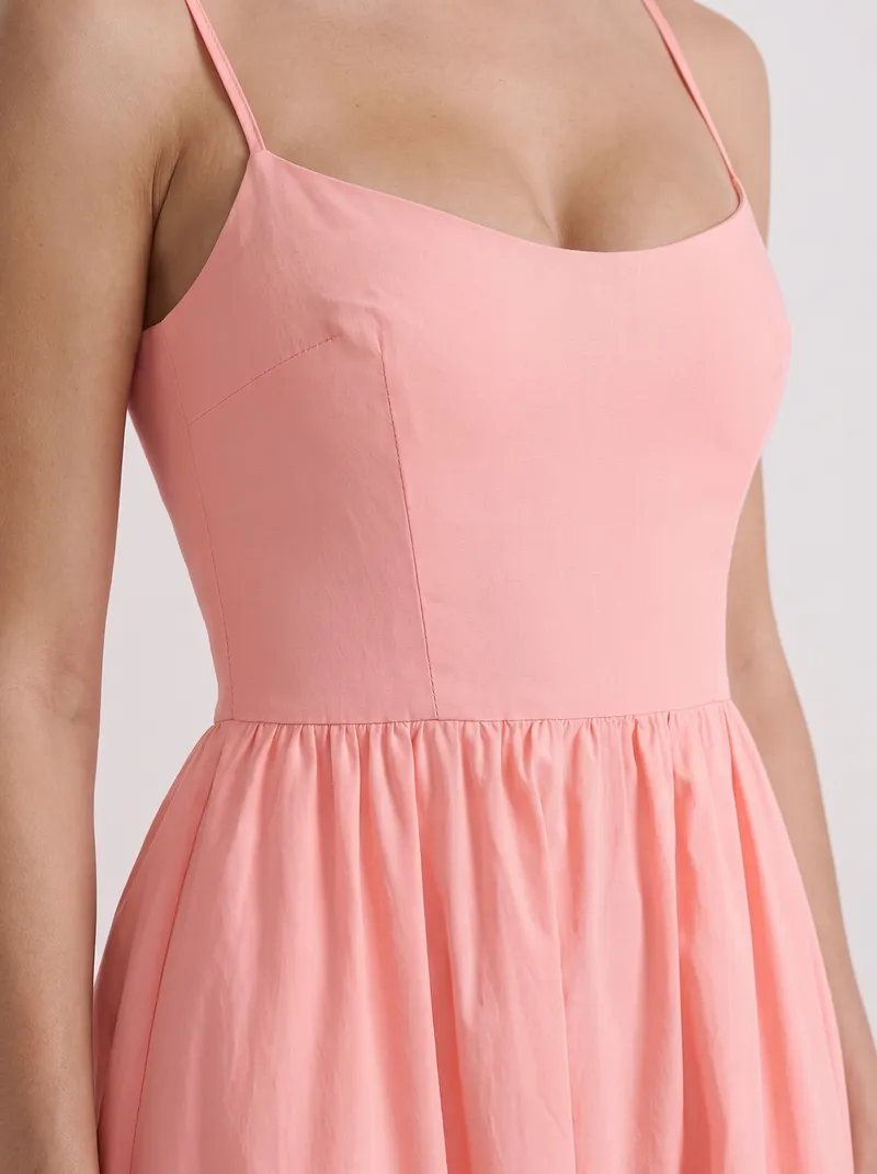 Birdie Flare Midi Dress - Pink