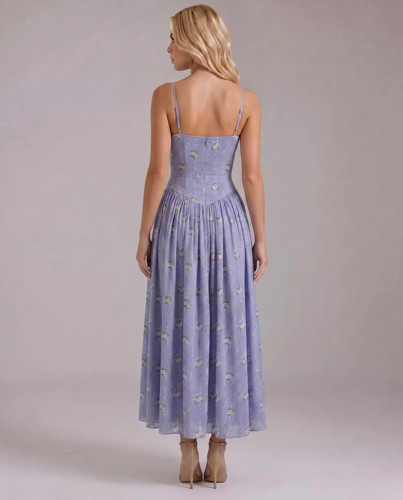 Cielle Floral Midi Dress - Daisies Print