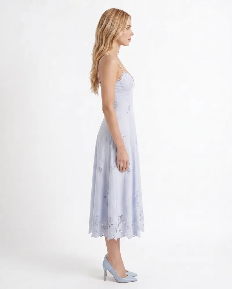 Sara Flare Midi Dress - Blue