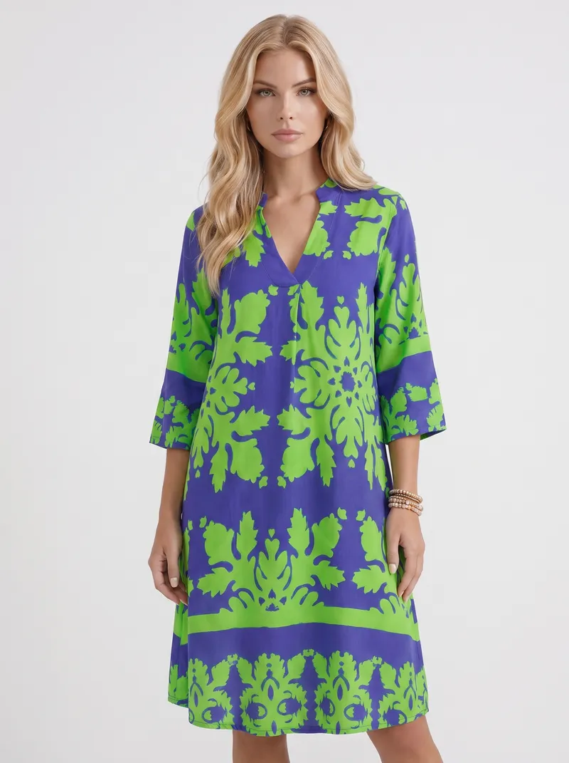 Marije Floral Midi Dress - Green