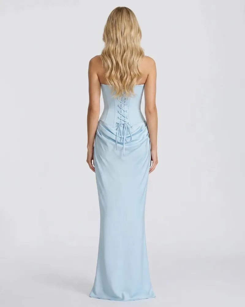 Cerene Corset Maxi Dress - Glacier Blue