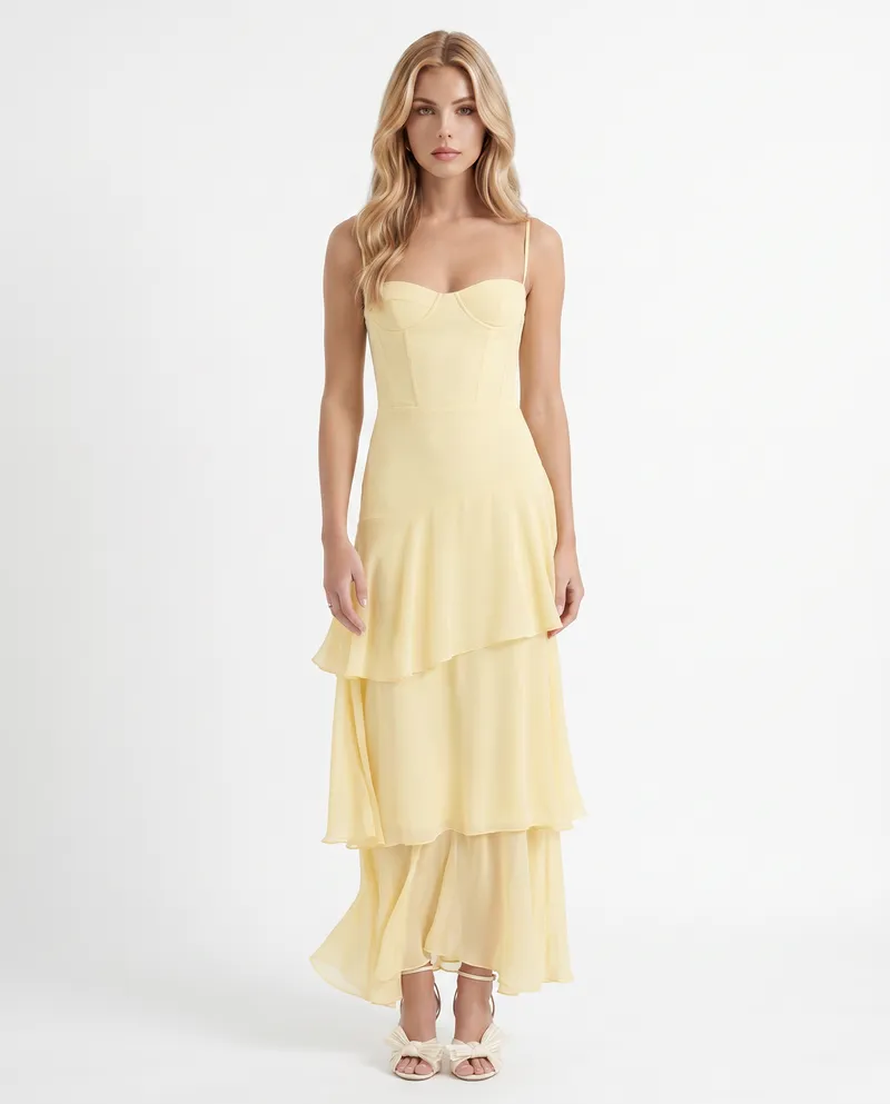 Lucy Lace Maxi Dress - Yellow