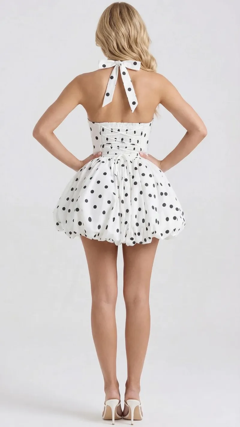 Kaia Polka Dot Mini Dress - Polka Dot