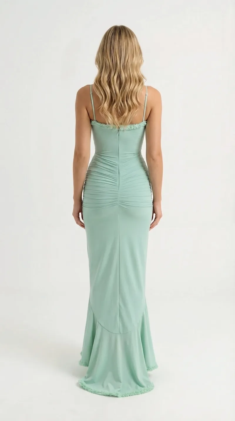 Gabbi Ruffle Maxi Dress - Mint Green