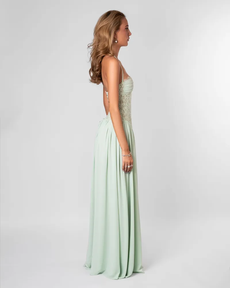Isabella Lace Maxi Dress - Mint
