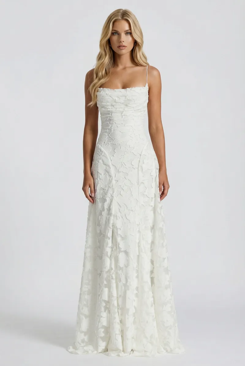 Francis Butterfly Maxi Dress - White