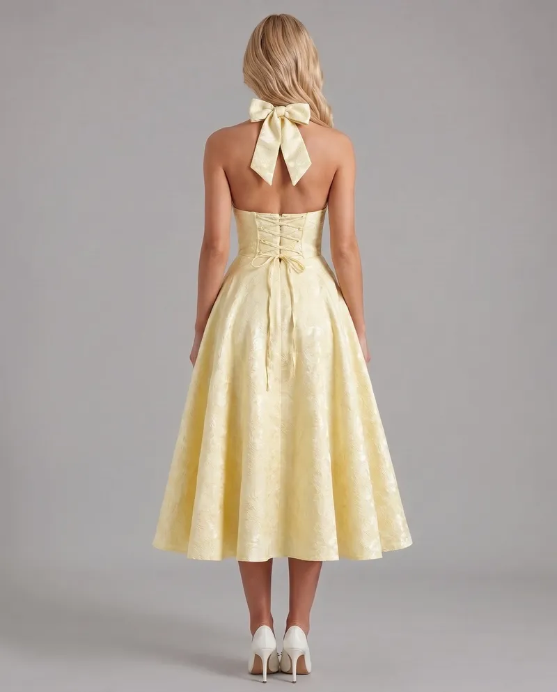Effie Midi Dress - Lemon