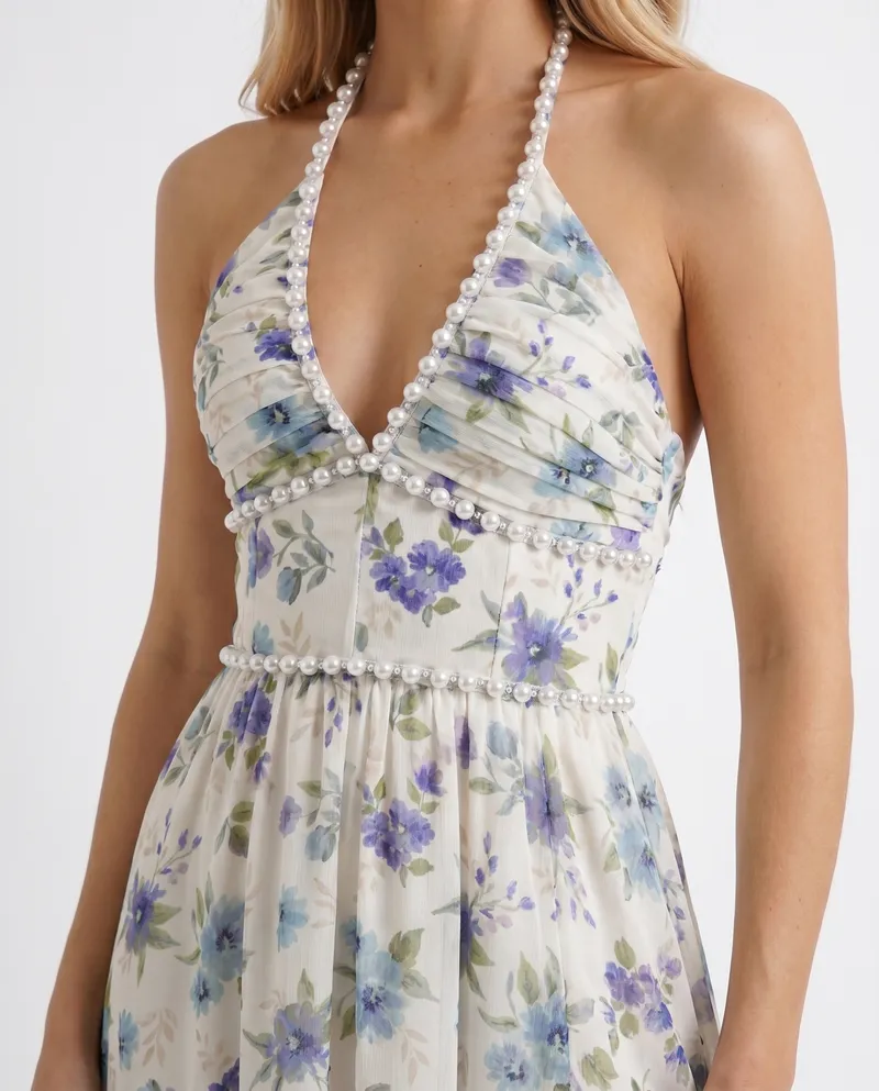 Bianca Ruffle Maxi Dress - Garden Mist