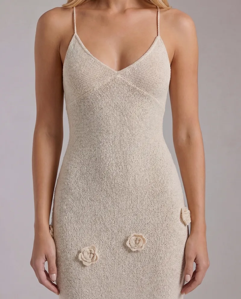 Suki Satin Slip Maxi Dress - Beige